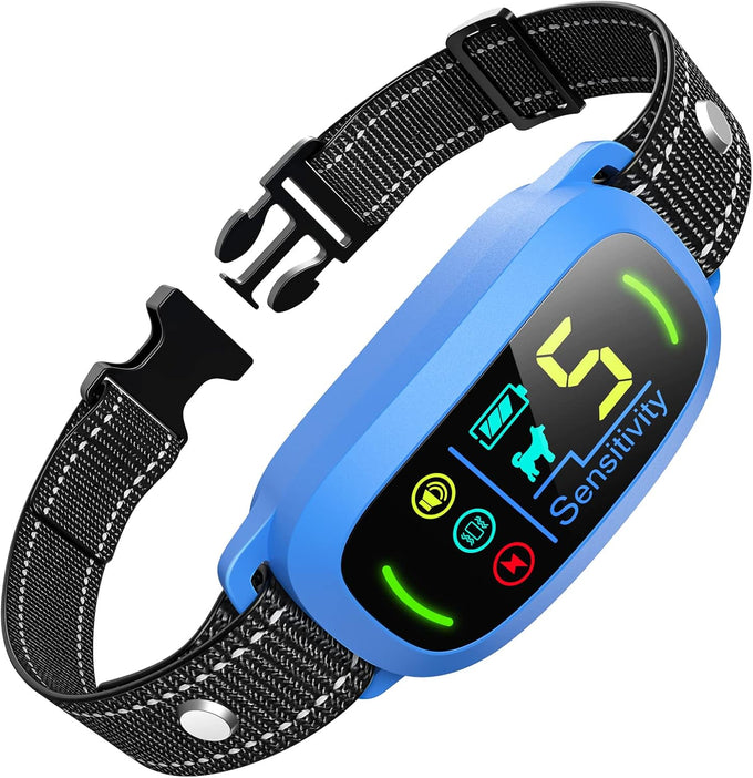 FAFAFROG Rechargeable Smart Bark Collar for Large Medium Small Dogs, 5 Adjustable Sensitivity Beep Vibration, Black