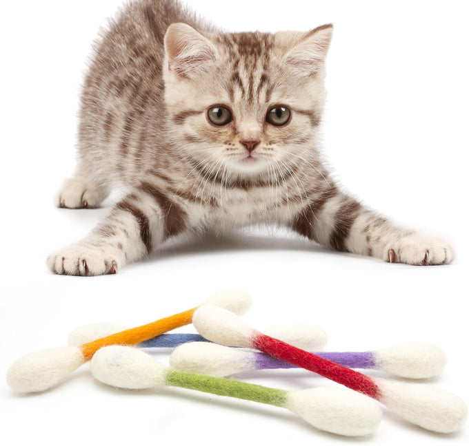 Glaciart One Swab Cat Toys with Organic Catnip - 6 Pack | Durable, Interactive, and Eco-Friendly Cat Accessories