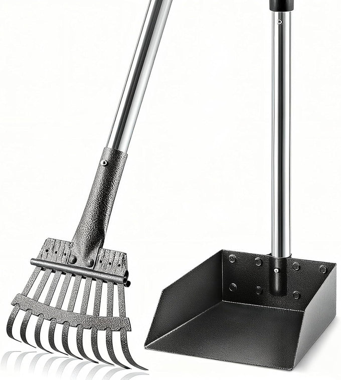 Pooper Scooper, stainless steel, long handle, medium small dog, heavy duty, pet supplies