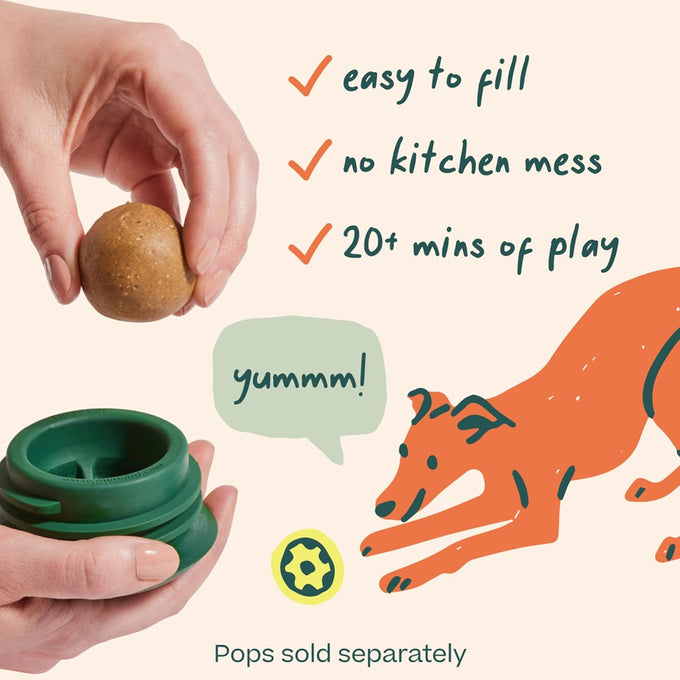 woof pupsicle long-lasting interactive dog ball toy for medium and large dogs 25-75 lbs
