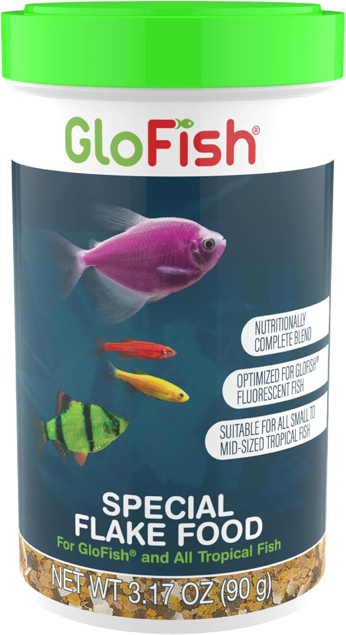 GloFish Special Flake Food for Tropical Freshwater Fish, 3.17 Ounces, Nutritionally Complete Blend