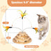 pine cat track toy for big cats, 4 layer wooden ball tower with feather wand, 9.9 inches, eco-friendly