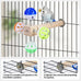 Parakeet bird toy with rotating balls, ideal for small birds, natural wood, durable surface, non-slip, 7.85 inches long