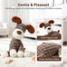 Brown Durable Dog Stuffed Toy for Aggressive Chewers, Interactive Squeaky Teething Toy for Small Medium Large Dogs Puppy