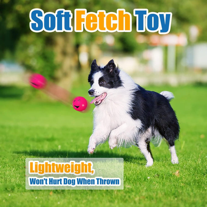 holyteed soft latex squeaky dog balls for medium breeds, 6pcs, 2.31*2.16