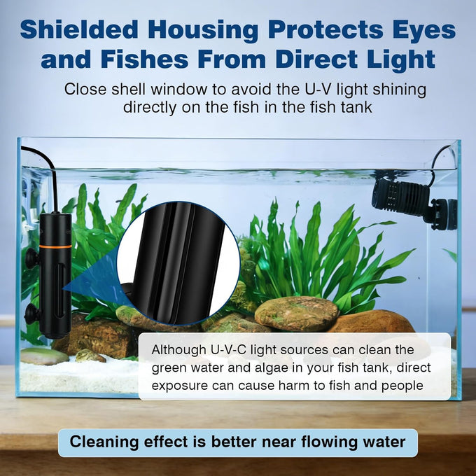 hygger 11w aquarium u-v light with timer for green water & algae, suitable for 60-180 gal freshwater & saltwater fish tanks