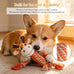 Giraffe plush squeak toy for dogs, premium soft plush, reinforced braided rope, squeaker & crinkle paper, machine washable