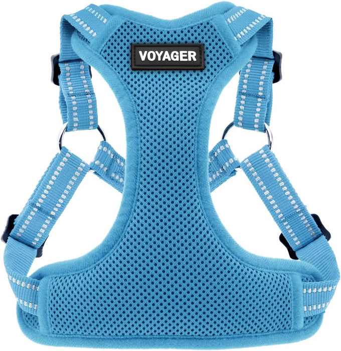 Voyager adjustable step-in flex breathable mesh dog harness for small medium large dogs pink medium size