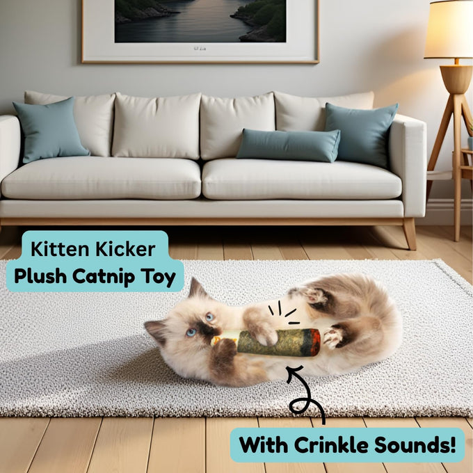 Nestpark crinkle kitten kicker with extra strong catnip for indoor cat gifts and toys