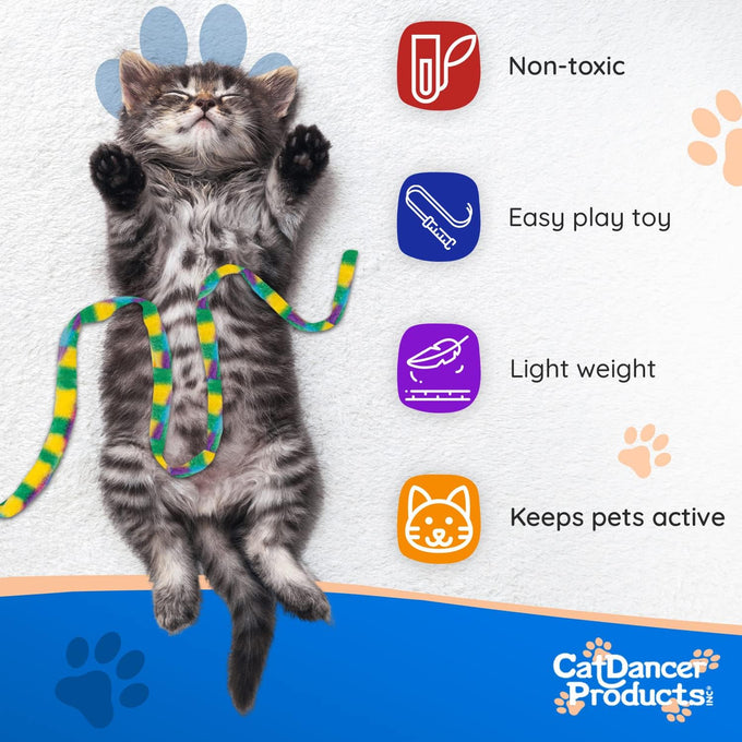 Cat Dancer Products Charmer Interactive Cat Toy with Polycarbonate Wand and Colorful Fabric
