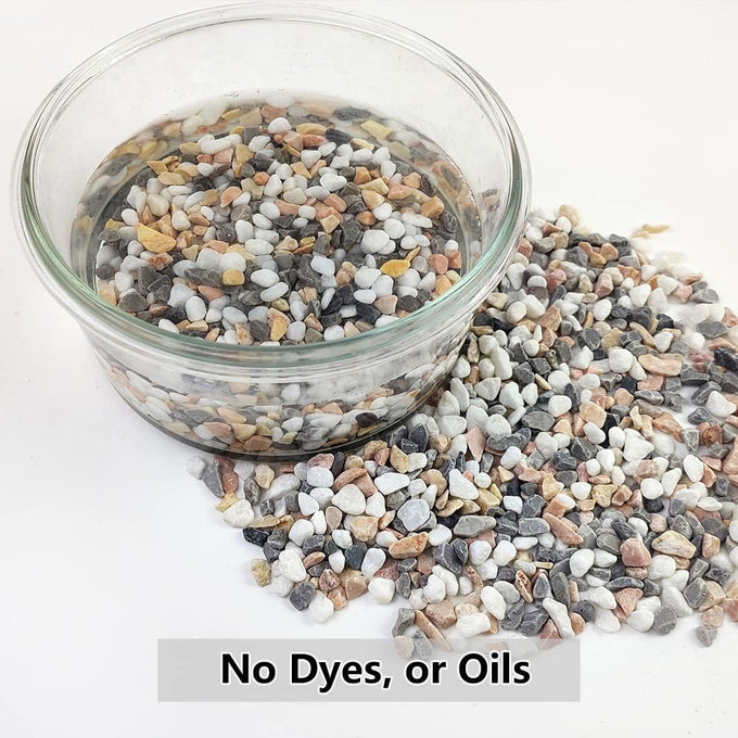 yizm 2lb succulent cactus gravel pebbles natural decorative polished stones 1/5 inch mixed color