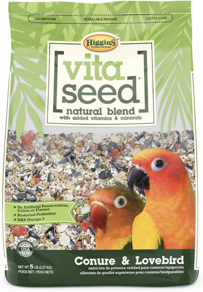 Higgins Vita Seed Natural Blend Conure Lovebird Food 2 Pack 10 Lbs