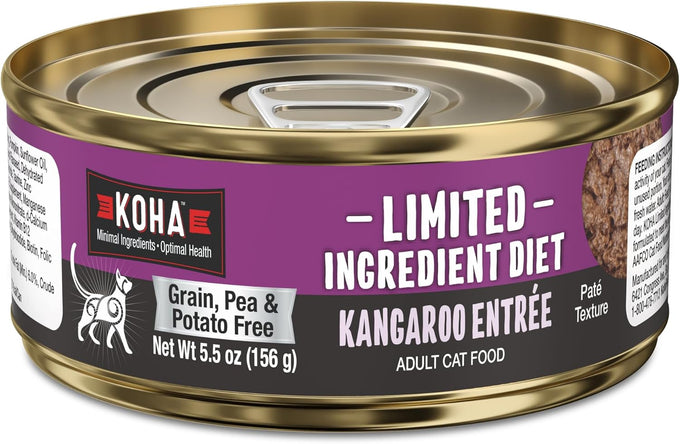 Koha limited ingredient diet duck pate for cats, single meat wet cat food, sensitive stomachs, 3oz pack of 24