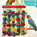 dbness bird toys, natural wooden blocks, parakeet chewing toy for small to medium macaw cockatoos budgie lovebird cockatiel conures 13.4x5.9 inches adjustable