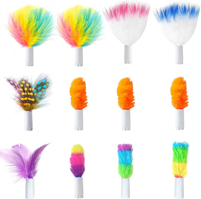 orsda 2-in-1 interactive automatic motion activated cat laser toy with feathers and usb rechargeable