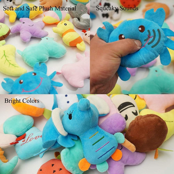 HDMOTU 26-pack Soft Small Medium Dog Squeaky Toys, Multicolored, Plush, and Comfortable for Puppies