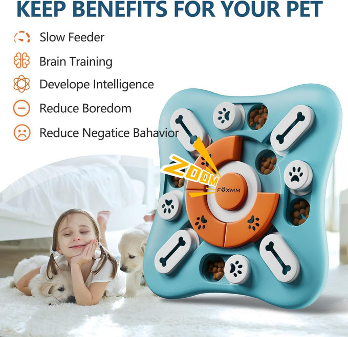 foxmm interactive dog treat puzzle toy for large medium small dogs iq training and mental stimulation