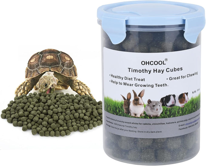 Timothy Hay Cubes 10 oz small timothy grass pellets for tortoise rabbit guinea pig chinchilla