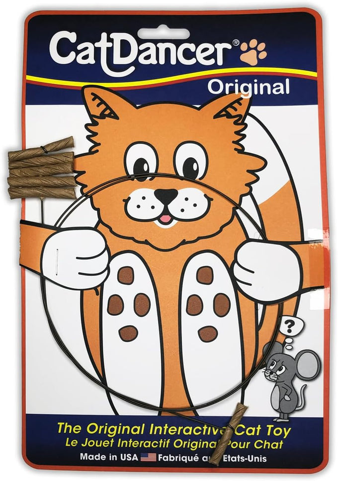 Cat Dancer Interactive Cat Toy 2 Pack - 30 inches Flexible Wire with Paper Roll - Engaging Play for Cats