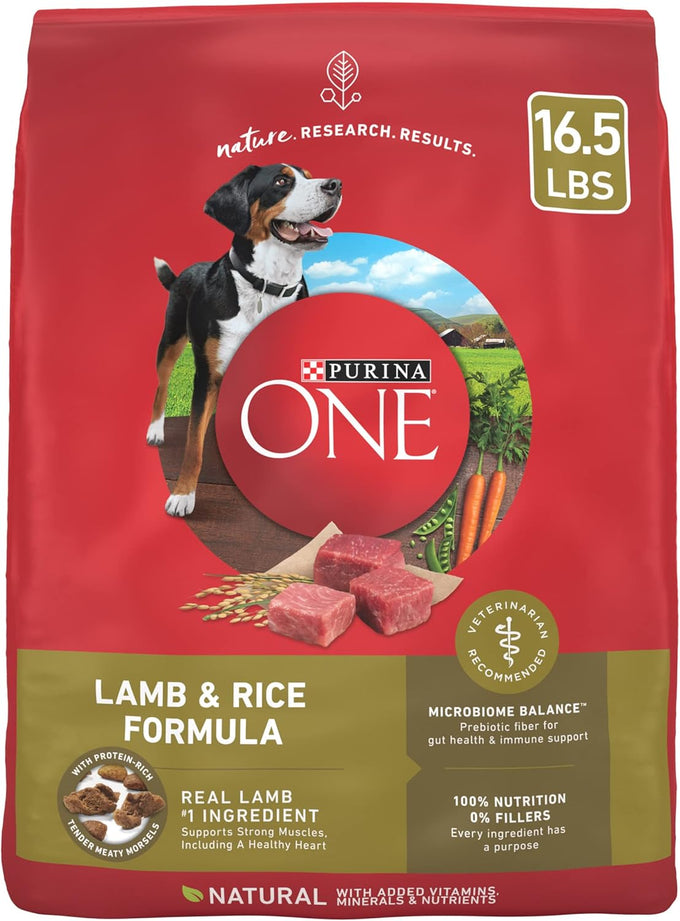 Purina ONE Dry Dog Food - Lamb & Rice Formula, 16.5 lb