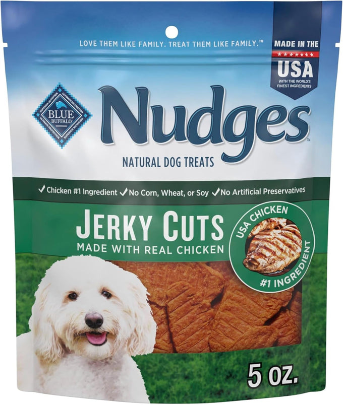 Blue Buffalo Nudges Jerky Cuts Natural Chicken Dog Treats 5oz Bag