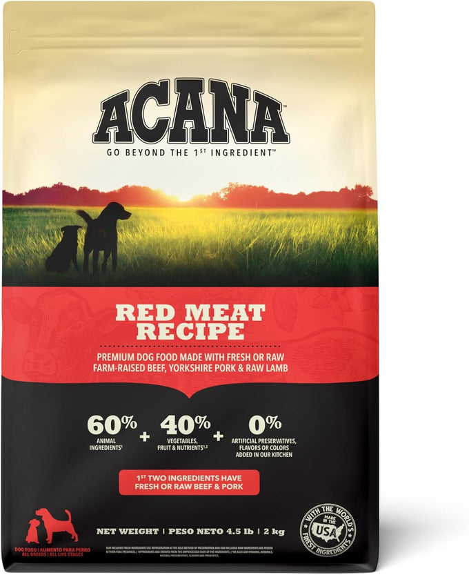 ACANA Grain-Free Dry Dog Food, Red Meat Recipe, 4.5 lb