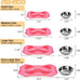 hubulk pet dog food and water bowls set with non-slip silicone mat and pet food scoop, pink, small