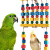 dbness parrot chew swing toy with perches hang colorful wood block accessories for small medium parrots