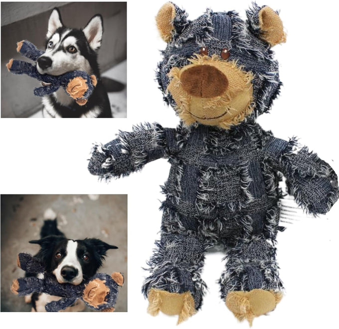 maxbeck indestructible robust bear dog toy a-navy size large