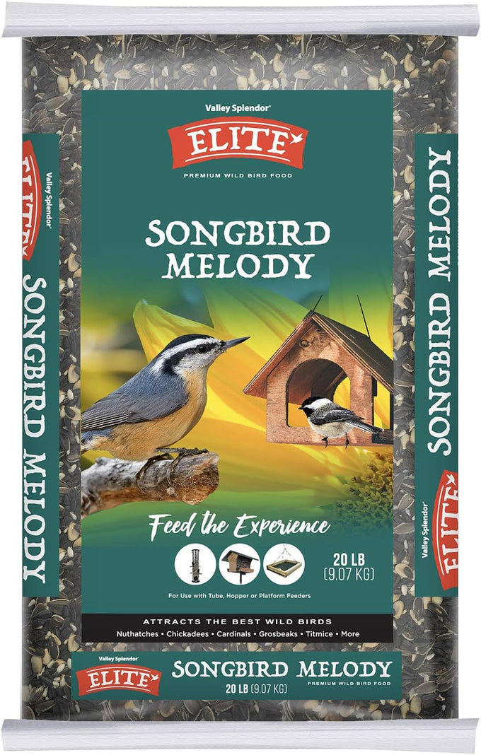 Songbird Melody Premium Bird Feed Blend with Black Oil Sunflower Seeds and Berry Scent