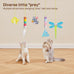 Potaroma Interactive Cat Feather Toy Set, 5 Pcs, Retractable Hanging Kitten Play Chase Exercise Toys