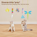Potaroma Interactive Cat Feather Toy Set, 5 Pcs, Retractable Hanging Kitten Play Chase Exercise Toys