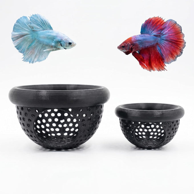 LXLO 2 PCS floating betta log & hammock, beta/betta fish tank accessories & toys, aquarium safe, compact design, 3D print PLA, 10cm x 5.6cm