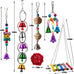 Hamiledyi bird parrot swing chewing toy set 15pcs wooden hanging bell hammock climbing ladders colorful pet birds cage toys
