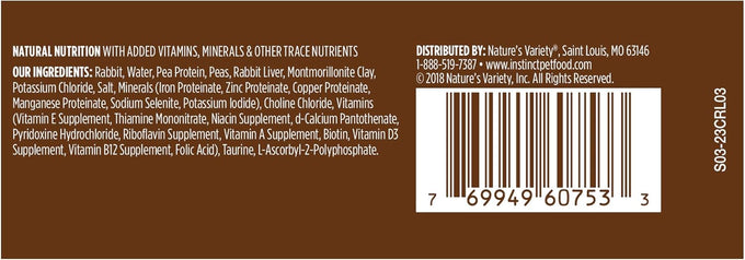 Instinct limited ingredient diet natural grain free wet cat food real rabbit 5.5 oz pack of 12