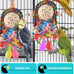 Bissap conure toys, 2pc bird parrot foraging shredder hanging toys with sola balls for small parrots, parakeets, conures, and cockatiels.