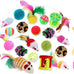 32Pcs Cat Toys Kitten Interactive Pet Toys Assortments, Foldable Rainbow Tunnel, Teaser Wand Fluffy Mouse Crinkle Balls Bell Play for Kitty Cats