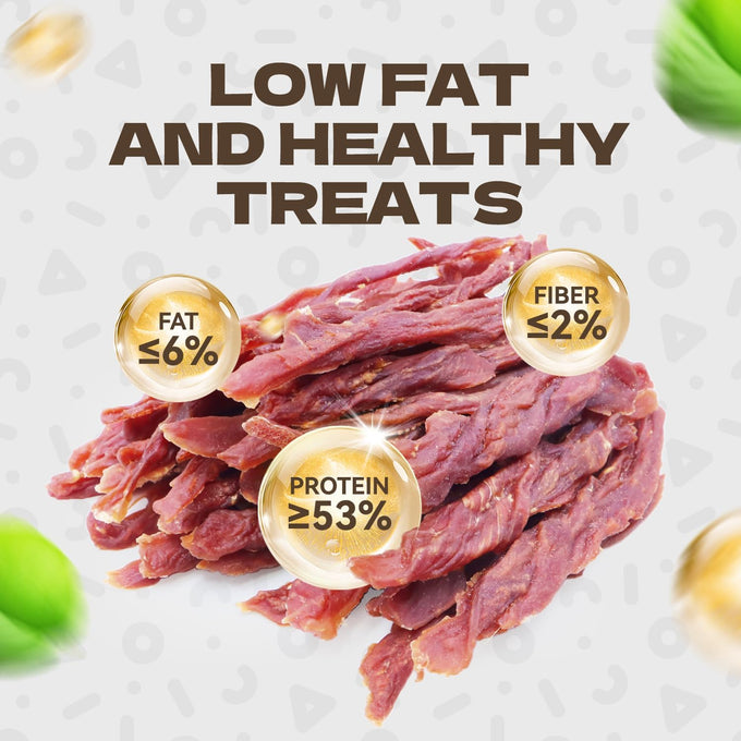 Duck Jerky Dog Treats Real Duck Strips Soft Rawhide-Free Chews Healthy Snacks