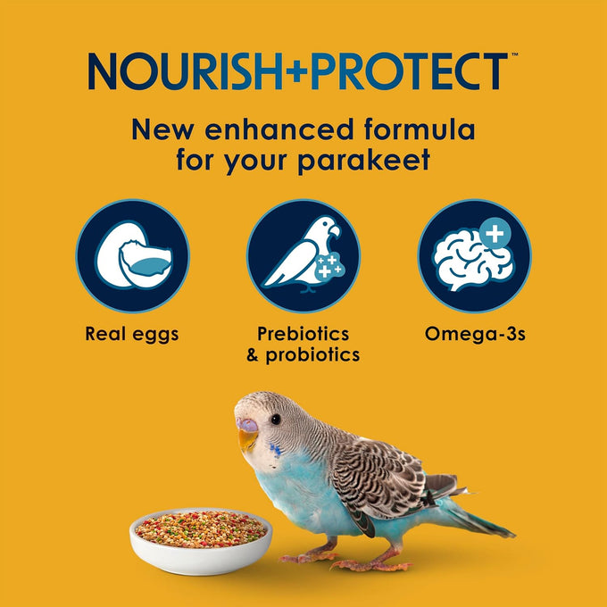 Kaytee Forti-Diet Pro Health Egg-Cite Nourish+Protect Parakeet Food Supports Breeding and Molting with Nutritional Science Backed
