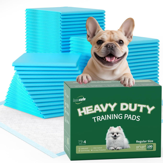 Immcute puppy pads 6-layer leak-proof 100 count 22x23 super absorbent pet training pads