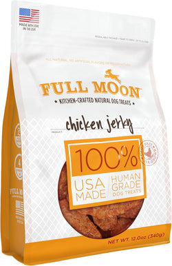full moon human-grade all-natural usa-made 12oz grain-free chicken jerky dog treats
