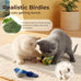 2-pack green and blue bird cat toys for indoor cats' natural hunting instincts with realistic chirping sounds