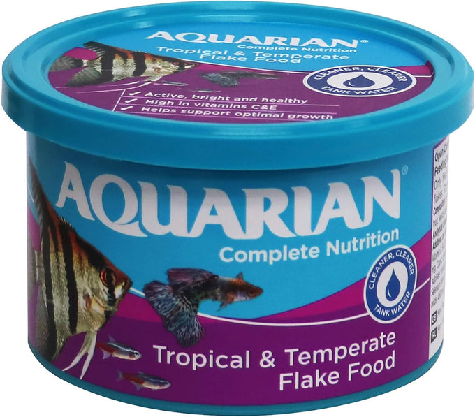 Aquarian Tropical Flakes for Community Tropical Fish 50g Complete Balanced Diet Active Fish Color Enhancement