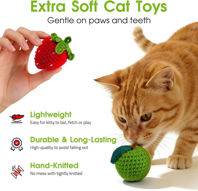 9-pack natural silvervine cat toys handmade yarn balls catnip balls stress relief indoor kitten enrichment