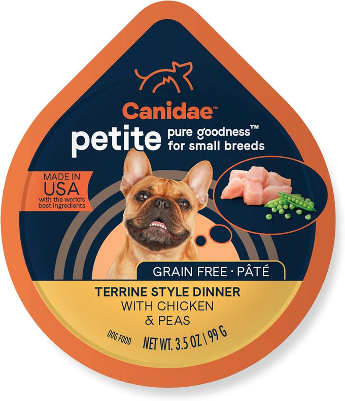 Canidae premium grain-free wet dog food pate with chicken & peas for small breeds, 3.5 oz, 12-count case