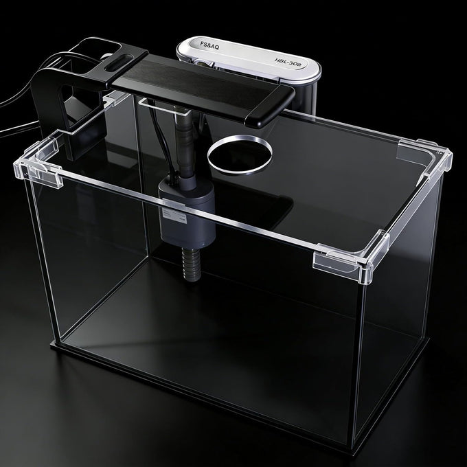 Fs&Aq 2.5-gallon betta fish tank with filter, light, and lid, perfect for desktops, offices, and beginners