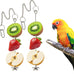 3-Pcs Stainless Steel Parrot Fruit & Vegetable Skewer Toy 6.9in/17.5cm, 8.9in/22.5cm, 10.8in/27.5cm