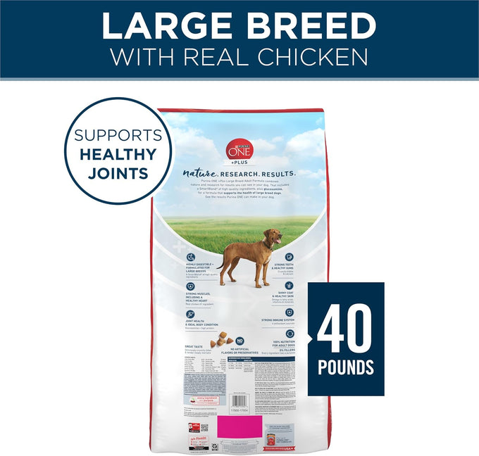 Purina ONE Plus Large Breed Adult Dog Food - 40 lb Bag