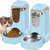 PetSafe Automatic Stainless Steel Bowl Dog and Cat Gravity Food Feeder and Waterer for Small Medium Pets 1 Gallon x 2