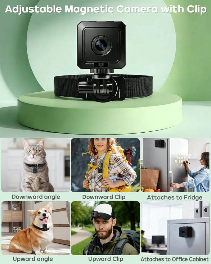 aez pet camera collar with app control, 1080p hd pet pov camera for cats dogs kids outdoor use